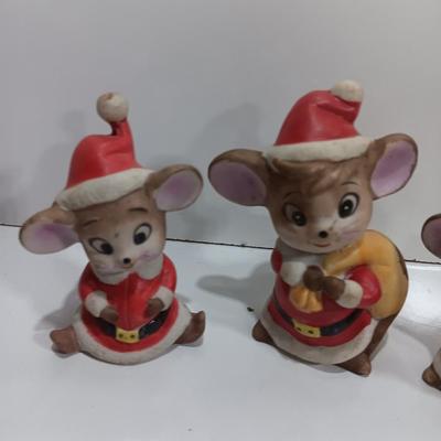 Four little ceramic mice