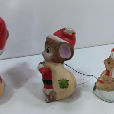 Four little ceramic mice