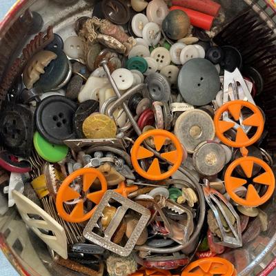 2 Containers of vintage buttons