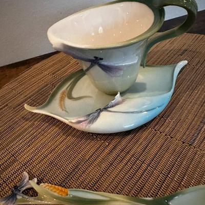 Franz dragon fly  cup, saucer and spoon