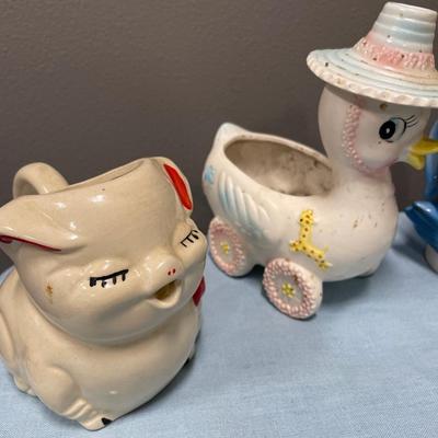 Vintage ceramic animal pitchers