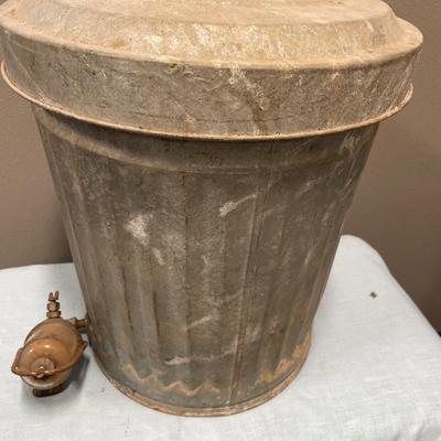 Trash can with valve/gauge
