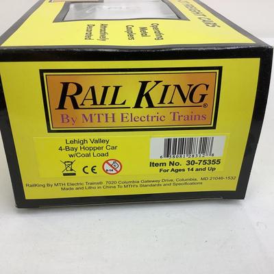 458 Rail King by M.T.H Electric Train 4-Bay Hopper Car with Coal Load