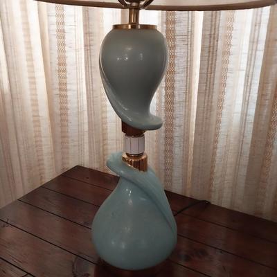 PAIR OF GREAT MID-CENTURY TEAL COLORED LAMPS