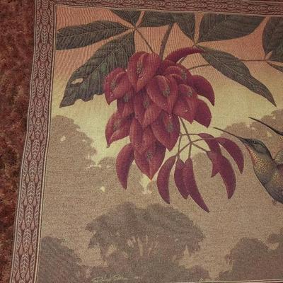 BEAUTIFUL HUMMINGBIRD WALL TAPESTRY BY RIDDLE HOME & GIFT