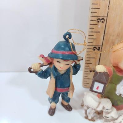 Three vintage Hallmark ornament girls