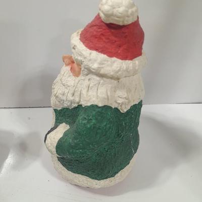 Hand Painted Santa and a ceramic rocking horse planter with teddy bear
