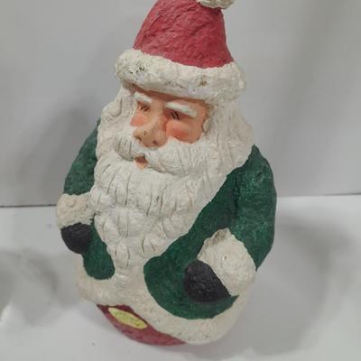 Hand Painted Santa and a ceramic rocking horse planter with teddy bear