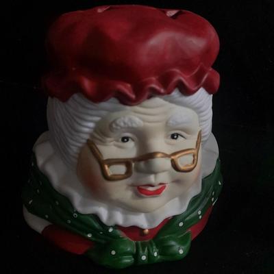 Heritage mint Mrs. Claus candle holder and a Vintage Ardco Mrs. Claus figure