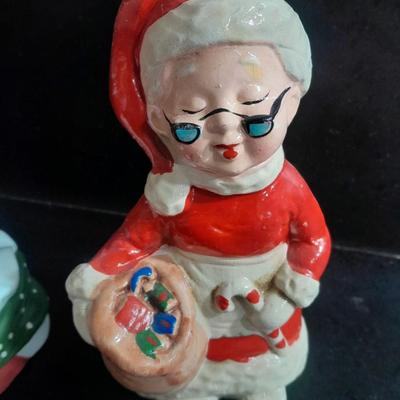 Heritage mint Mrs. Claus candle holder and a Vintage Ardco Mrs. Claus figure