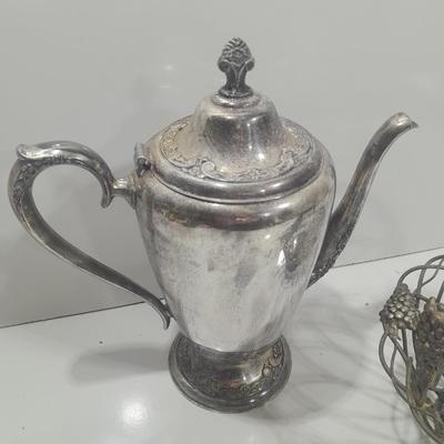 Roger's & Bro 2301 pitcher and a Studio Silversmiths metal basket