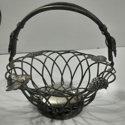 Roger's & Bro 2301 pitcher and a Studio Silversmiths metal basket