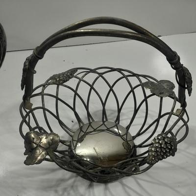 Roger's & Bro 2301 pitcher and a Studio Silversmiths metal basket