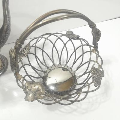 Roger's & Bro 2301 pitcher and a Studio Silversmiths metal basket