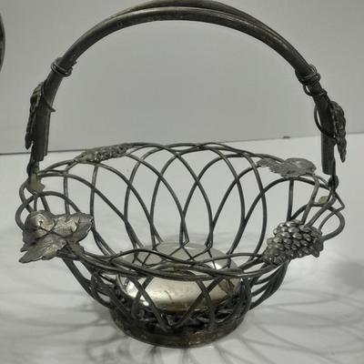 Roger's & Bro 2301 pitcher and a Studio Silversmiths metal basket