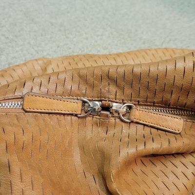 Jil Sander Laser Cut Leather Hobo Handbag (PC1-CE)