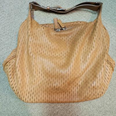 Jil Sander Laser Cut Leather Hobo Handbag (PC1-CE)