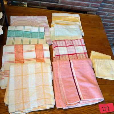Lot of bright colored towels