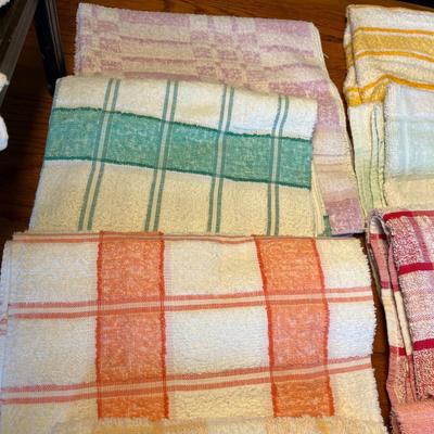 Lot of bright colored towels