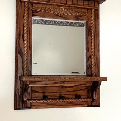 Entry Mirror With Hooks