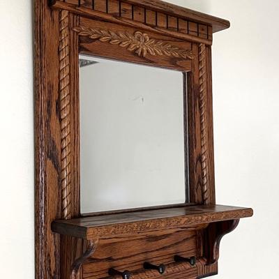 Entry Mirror With Hooks