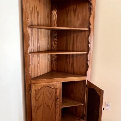 Large Oak Corner Shelf