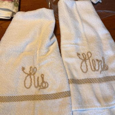 White with gold towels