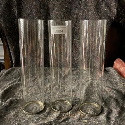 Tall Glass Vases - Set of 3