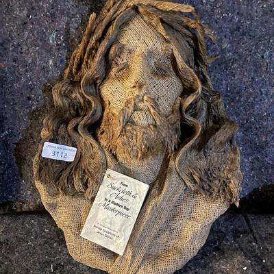 Burlap Sculpture of Jesus Christ in Wooden Case