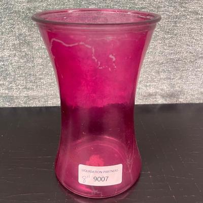 8" Pink Glass Vase