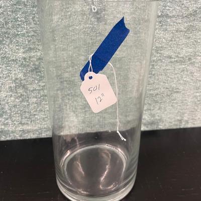 12" Clear Glass Vase
