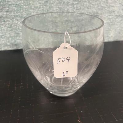 6" Clear Glass Candle Holder