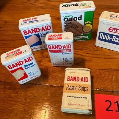 Lot of tin Band Aid boxes