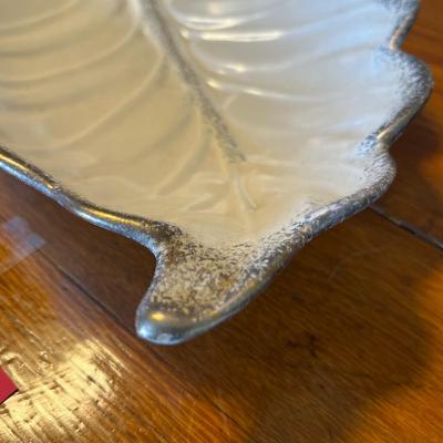 50s ceramic leaf bowl