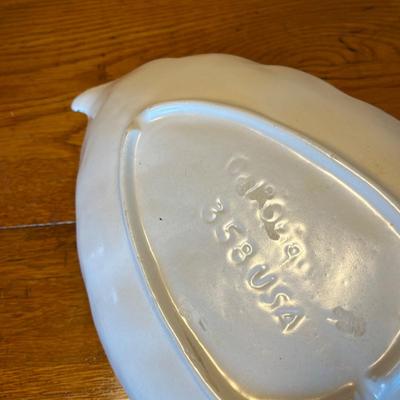 50s ceramic leaf bowl
