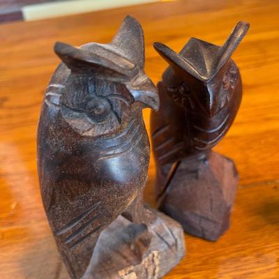 4 small ironwood & wood figures