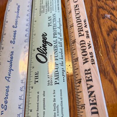 Vintage advertising rulers