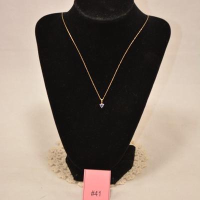 10k Chain 20â€ with 10k Tourmaline Pendant 0.8g