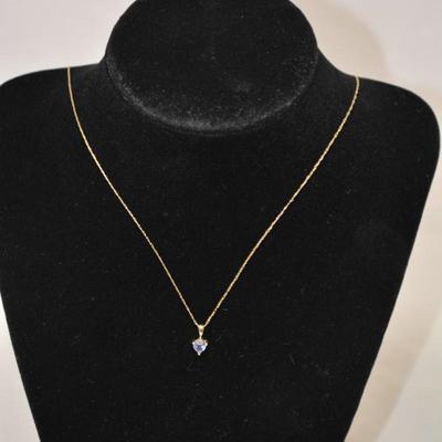 10k Chain 20â€ with 10k Tourmaline Pendant 0.8g