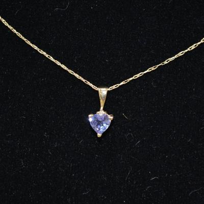 10k Chain 20â€ with 10k Tourmaline Pendant 0.8g