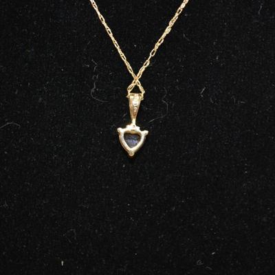 10k Chain 20â€ with 10k Tourmaline Pendant 0.8g