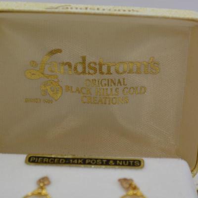 14k Black Hills Gold Earrings in Box 1.4g
