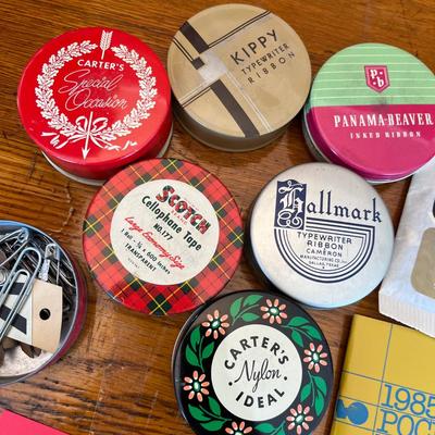 Lot of Vintage typewriter ribbon tins