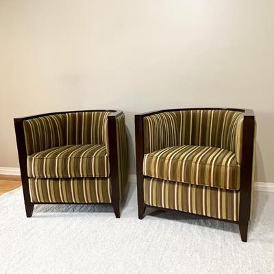 MAX HOME ~ Pair (2) ~ Dark Mahogany Mid Century Modern Chairs