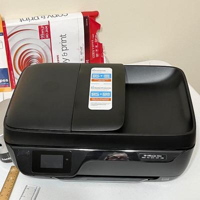 HP Office Jet Printer & A Bundle Of Miscellaneous Office Supplies