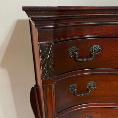 Solid Wood Mahogany French Provincial Chest On Chest