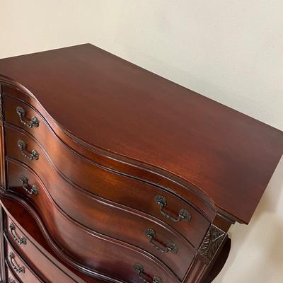 Solid Wood Mahogany French Provincial Chest On Chest