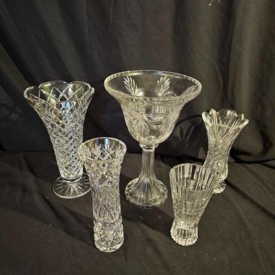 Five Crystal Flower Vases (DR-JS)