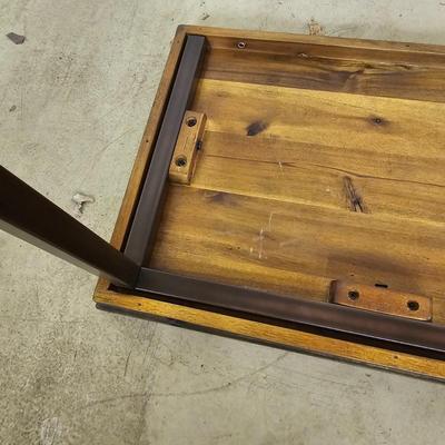Dark Frame Mirror, Sofa Side Table & Rustic Coffee Table.  (G-JS)