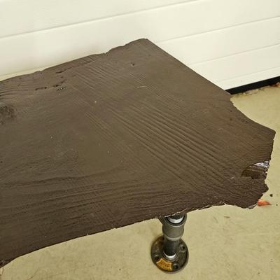 Dark Frame Mirror, Sofa Side Table & Rustic Coffee Table.  (G-JS)